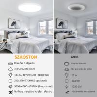 Lámpara De Techo LED Ultrafina 37cm 3 Colores Luz Interior Para Decoración De Habitaciones Cocina Dormitorio Sala De Estar Baño - details 8