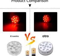Luz Submarina LED RGB Para Piscina Con Control Remoto 10 LEDs Lámpara Portátil Operada Por Batería Para Acuario Vaso - details 9