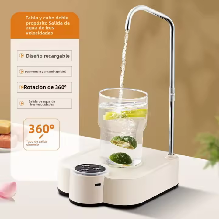 Bomba De Agua Eléctrica Inteligente Recargable Dispensador Automático Para Botella De Agua De Galón Portátil Para El Hogar Y La Oficina - 1