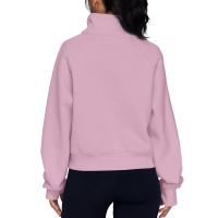 Nueva Sudadera De Mujer Con Capucha Cuello Erguido Otoño Invierno Color Sólido Fleece Manga Larga Bolsillos Cierre Media Pullover Suave - details 92