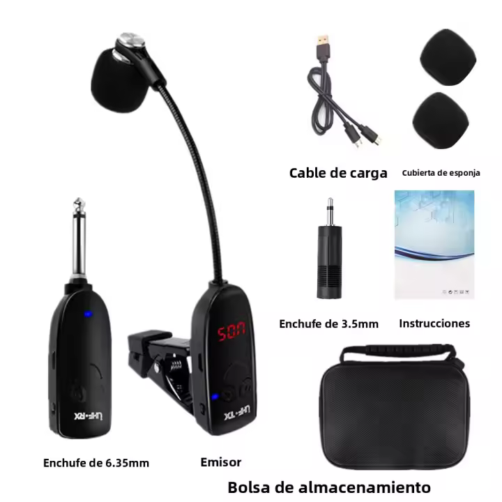 Amplificador De Instrumentos Sin Fiwres Para Saxofón Trompeta Trombón Microfono Wireless Transmisor Receptor Profesional - 1