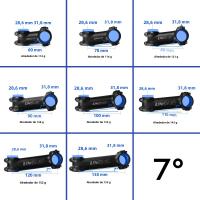 UNO Tímulo De Bicicleta Ultraligero 7/17 Grados Montaña Carretera Potencia 28.6mm*31.8mm Longitud 60/70/80/90/100/110/120/130mm Aleación De Aluminio - details 0