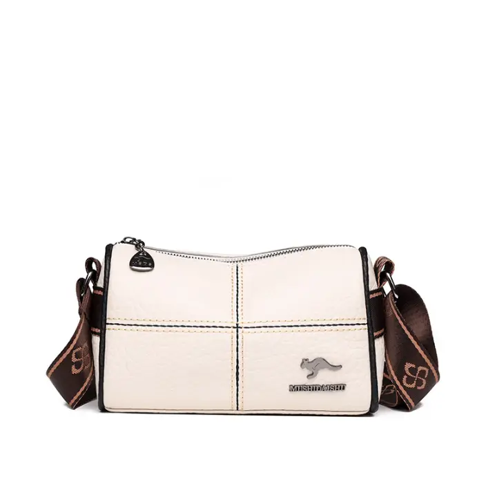 Bolso de mujer de piel auténtica, nuevo estilo, moderno, bandolera de hombro con empalme, bolso de piel de vaca de primera capa, bolso de almohada - 1