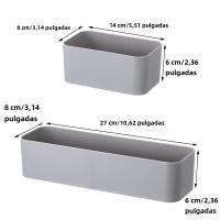 Organizador De Pared Para Aire Acondicionado Estuche De Almacenamiento Con Soporte Para Control Remoto Y Maquillaje Material ABS Blanco/Gris Eco-amigable - details 6