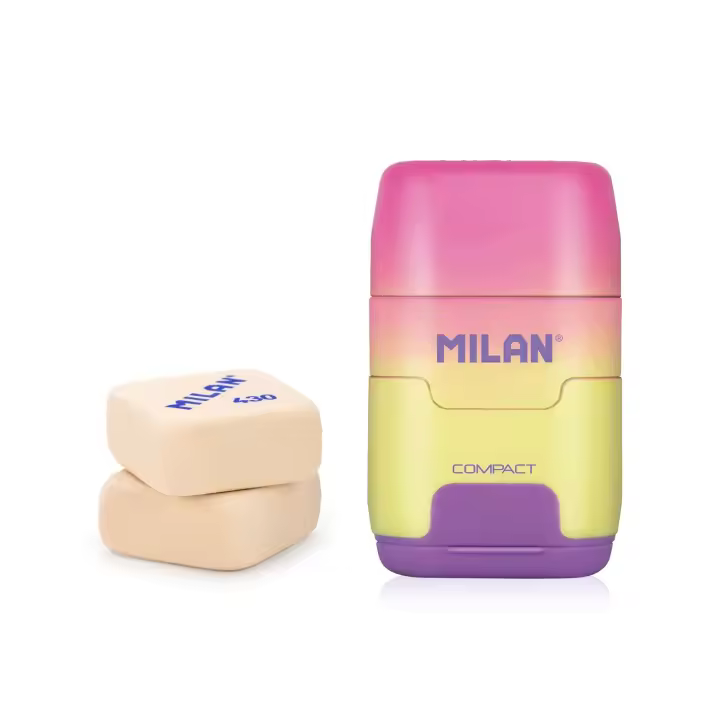 MILAN Sunset - Pack Afilaborras Compact con 2 Gomas de Recambio Incluidas. Amarillo - 1