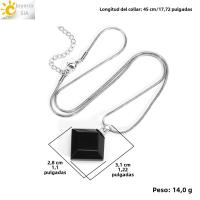 Collar De Perfume Con Pendentivo De Piedra Natural En Color Plata Cristal Rombo Unisex Cadenas De Acero Inoxidable H417 - details 20