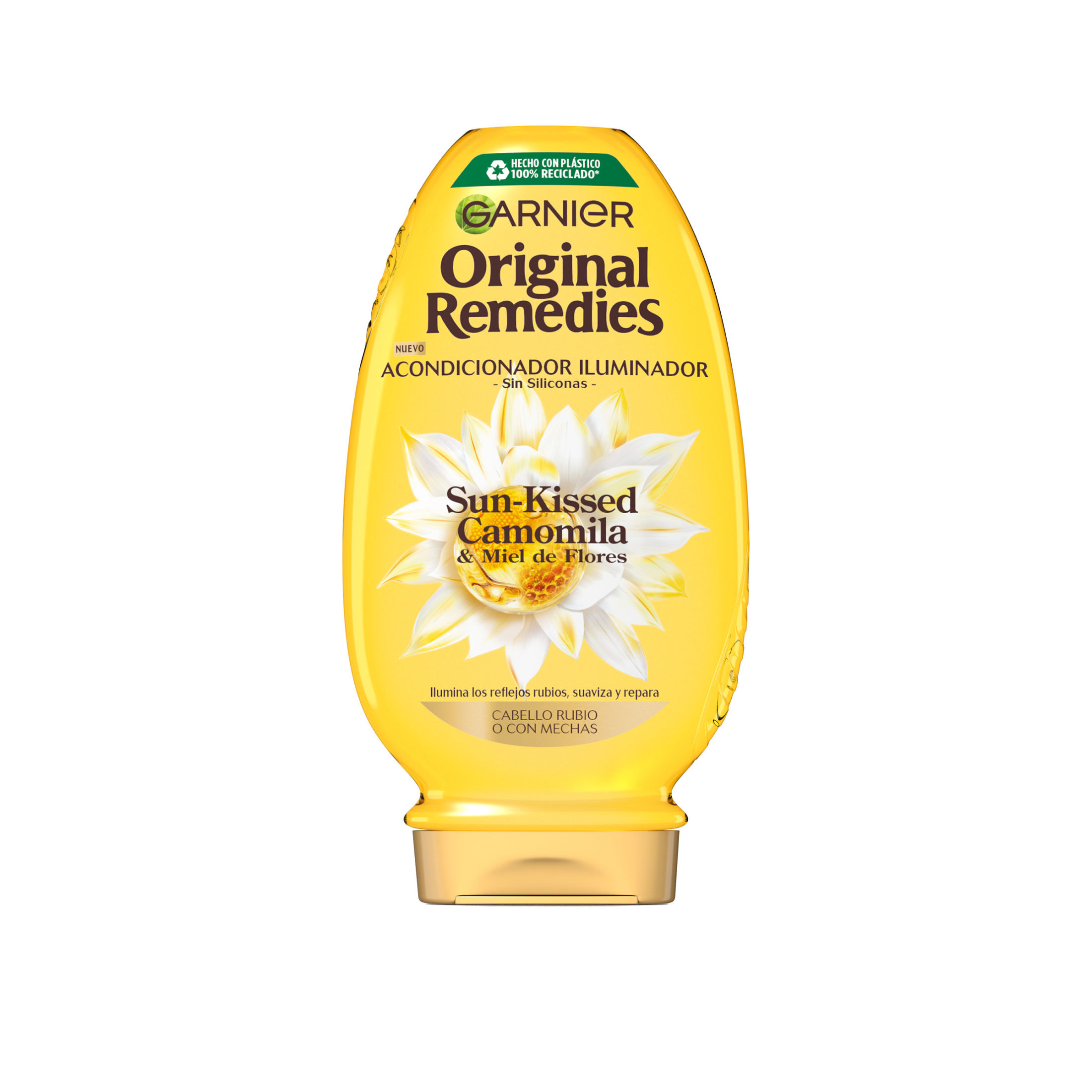 Garnier | Original Remedies Sun-Kissed Camomila Blonde Remedy, Máscarilla, Champú, sérum o acondicionador. Rutina Reparadora Iluminadora, para pelo rubio o con mechas