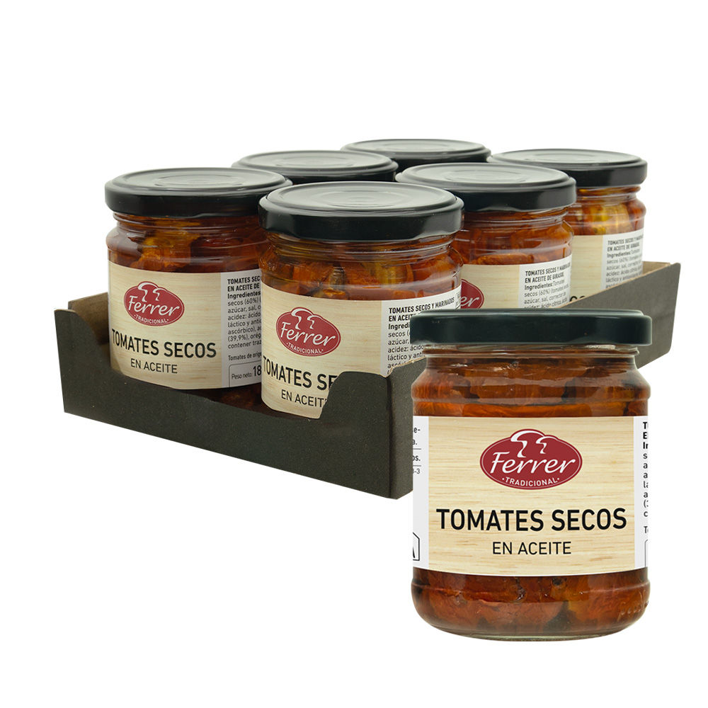 TOMATES SECOS EN ACEITE 180 g FERRER PACK DE 6