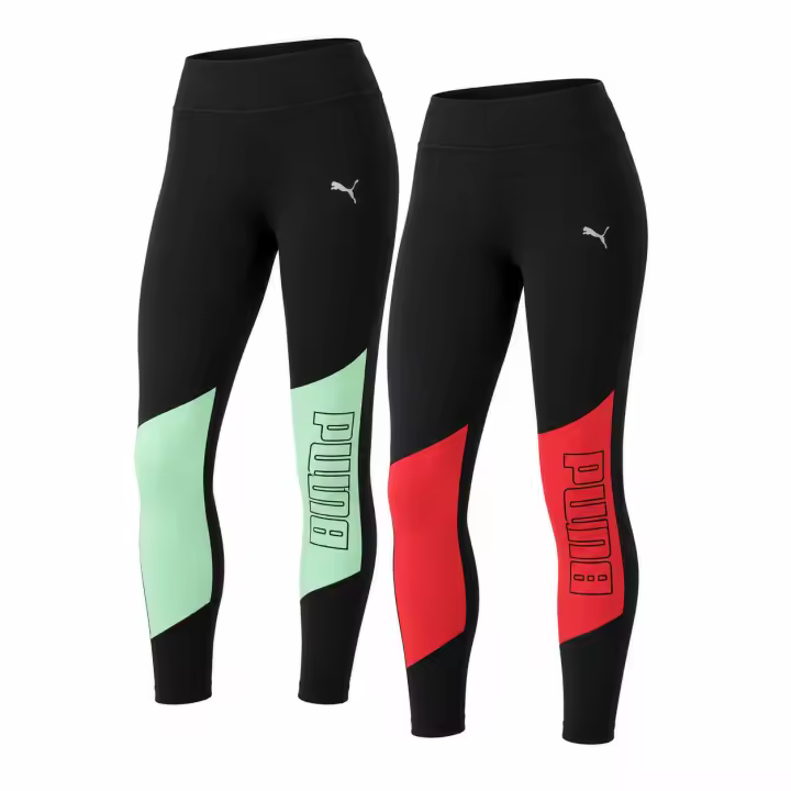 Pack de 2 Leggings Deportivos PUMA DryCELL para Mujer - 1 Verde y 1 Rojo - 1