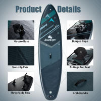 INNOEXPO, Tablas de Paddle Inflables, 350*89*15cm, EVA Antideslizante, Capacidad de Peso 230KG, Rango de Inflado 12-15PSI, con Base Go-pro, Remo 2-EN-1, Asiento SUP, Ideal para Principiantes - details 0