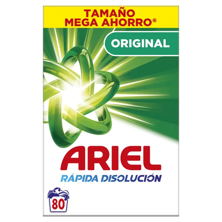 Ariel Original Detergente En Polvo Para Lavadora 5.2 kg 80 Lavados, Con Tecnología Antirresiduos Que Deja La Ropa Blanca Y Reluciente - 1