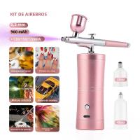 Kit De Aerógrafo Portátil 0.3mm Negro Acción Simple Mini Compresor De Aire Para Pastel Maquillaje Uñas Herramientas De Neblina De Fugas - details 0