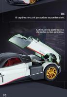 Modelo De Coche Diecast 1:24 Pagani Huayra Dinastia Con Luz Y Sonido Puertas Abiertas Colección De Juguetes Para Niños Regalo Vehículo De Carreras De 4 Puertas Material Aleación Metálica - details 6