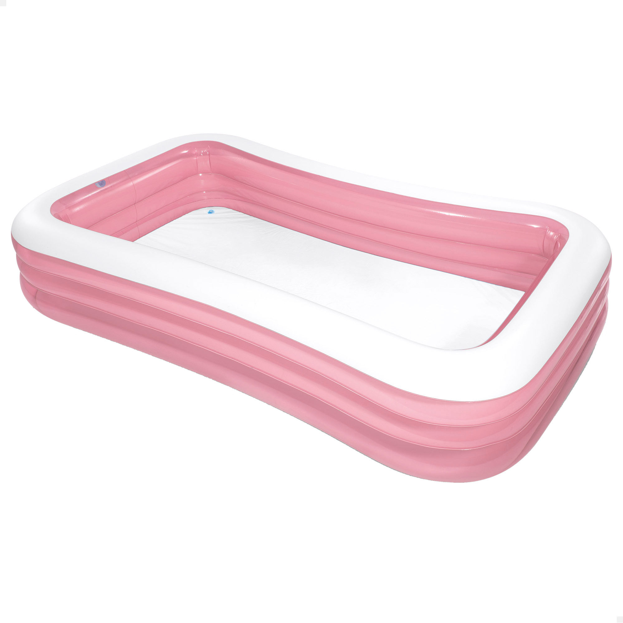 Piscina hinchable rectangular INTEX color rosa, para niños y niñas, piscinas infantiles, medidas 305x183x56cm, capacidad 1050L, incluye parche de reparación