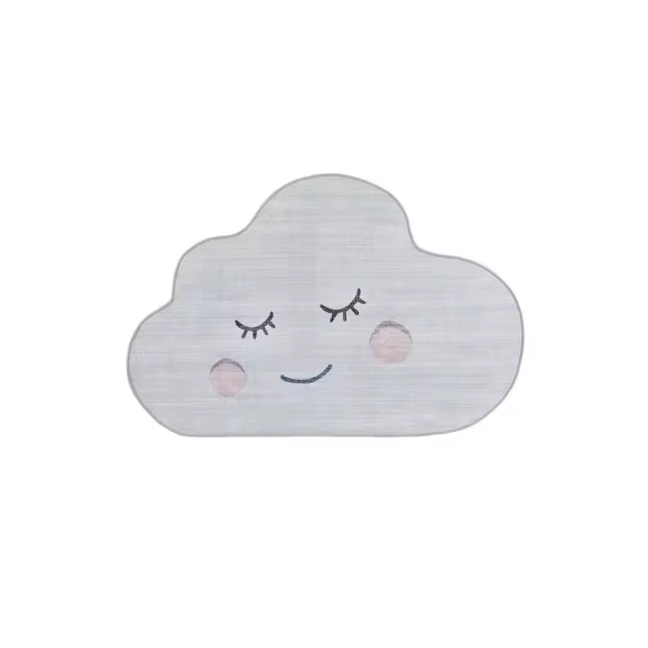 Alfombra interior lavable infantil con nube en Plata - CANDY 24064 | 80x120 cm - 1