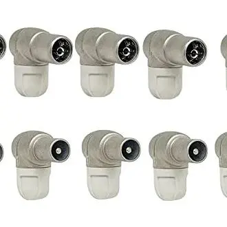 TELEVES Pack Conectores Antena TV TDT 5 uds Macho 4130 + 5 uds Hembra 4131 - Conectores CEI acodado blindado para cables coaxiales de 6,9mm - 1