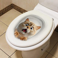 Asiento De Inodoro De PVC Resistente Al Agua Con Estampado De Gato Y Perro Decoración Para Baño Accesorios Animal WC Para El Hogar - details 3