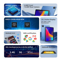 G-tab T9 - Touchscreen Tablet - 10.1-inch - 6 GB RAM - 64 GB ROM - Android 5G - Featuring Android 14, a 5500mAh battery and expandable storage, it is the ideal choice for mobile working, entertainment and multitasking - details 1