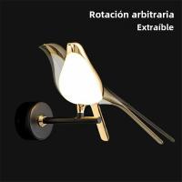 Lámpara De Pared LED De Pájaro Dorado Nórdico Para Sala De Estar Barra Creativa Lámpara De Noche De Dormitorio Decoración De Habitación - details 9