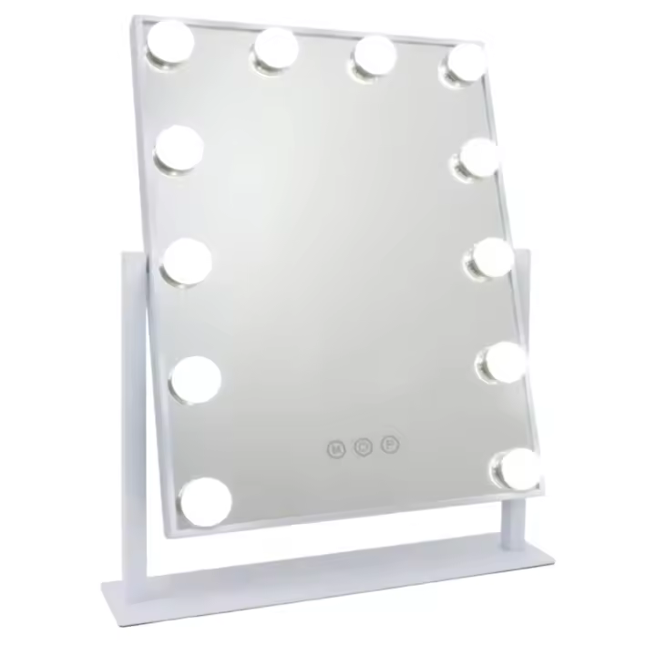 Espejo de Maquillaje con Iluminación LED: Tocador con 12 Bombillas, 3 Modos de Luz, Control Táctil, USB Recargable Espejo de Maquillaje con Aumento y Luz para Maquillaje - 1