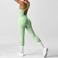 Conjunto De Yoga Para Mujer Moda Color Sólido Cuello Redondo Ajustado Fitness Ropa Deportiva Overoles De Gimnasio Sexy Ropa De Yoga - details 39