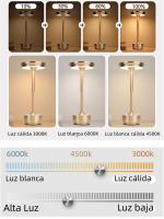 Lámpara De Escritorio LED Recargable Impermeable De Aleación De Aluminio Con Iluminación Para Lectura Y Camping Estilo Moderno Metal Negro - details 3