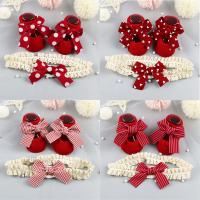 Set De Diadema Y Calcetines Para Bebés Cómodo Y Lindo Con Lazo Adecuado Para Niños Y Niñas De 0 a 1 Año Material De Algodón Blends - details 0