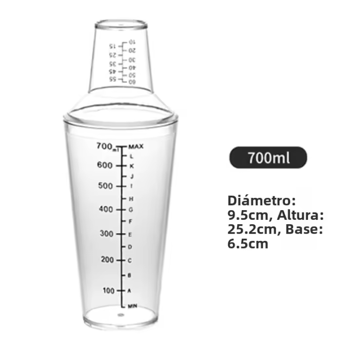 700ML Agitador De Té Boba Con Escala Clara Doble Piso De Plástico Boston Para Mezclar Bebidas Accesorio De Cocina Ecológico - 1