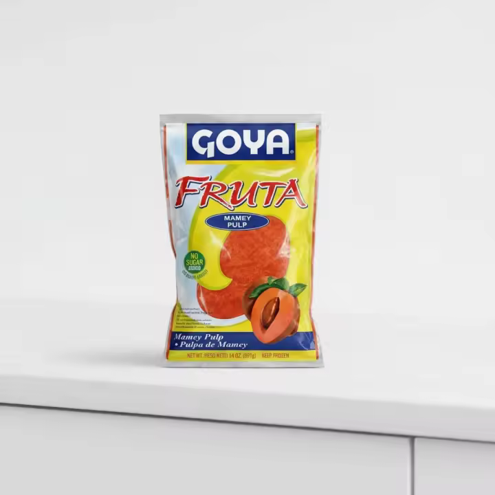 Pulpa de Mamey 100% Natural, 14 oz (397g), Caja de 12 Unidades - Goya - Fruta Congelada Sin Azúcar Añadida para Batidos y Postres - NEXU - 1