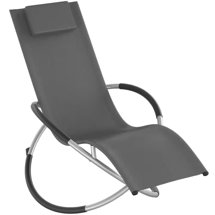 TECTAKE - Tumbona Plegable con Función Balancín, Tumbona Playa Ergonómica, Tumbona Piscina en Acero y Textileno, Tumbona Jardín Exterior, Protección Antivuelco, Carga Máx. 150 kg, Fácil Montaje - 1