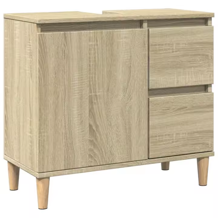 vidaXL Armario de baño madera contrachapada roble Sonoma 65x33x60 cm - 1