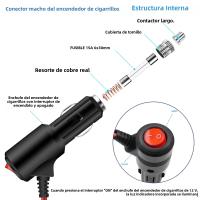 Cable De Extensión Para Encendedor De Coche Timeproof Con Botón De Encendido Y Apagado Correa De Suministro De Energía Universal Accesorios Para Coche - details 3