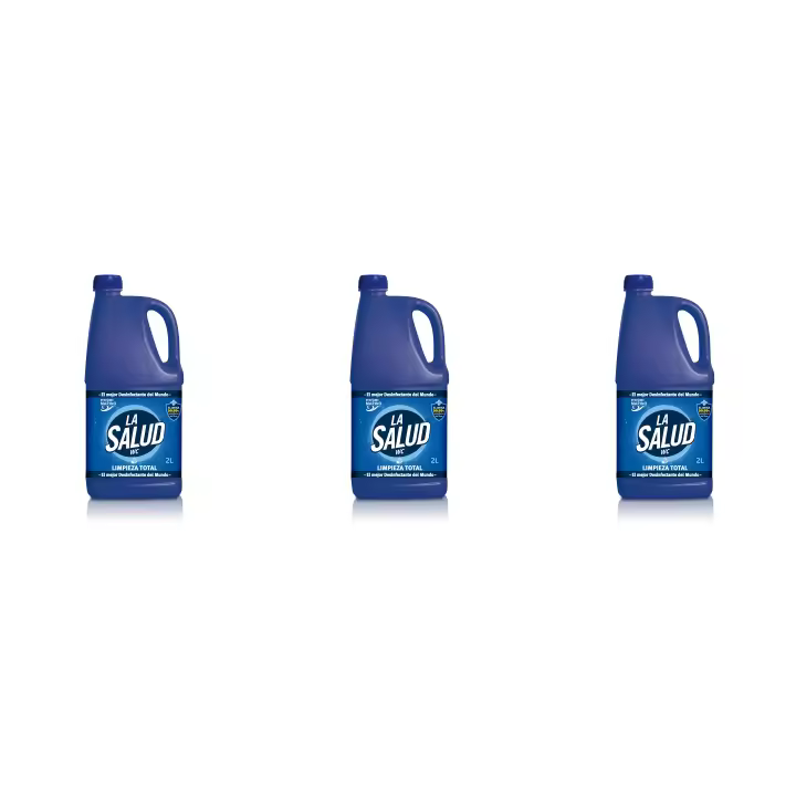 Pack de 3 botellas de legía con detergente La Salud oferta 6 litros en total - Limpieza y desinfección eficaz para tu hogar - 1