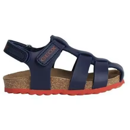 Sandalias Geox respira azul y rojo cierre de velcro cangrejeras Geox con suela bio plantilla de piel - 1