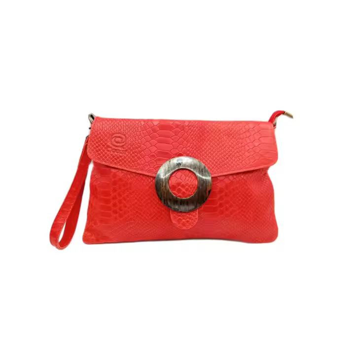 Bolso cartera para mujer de piel con broche círculo Qoolst - 1
