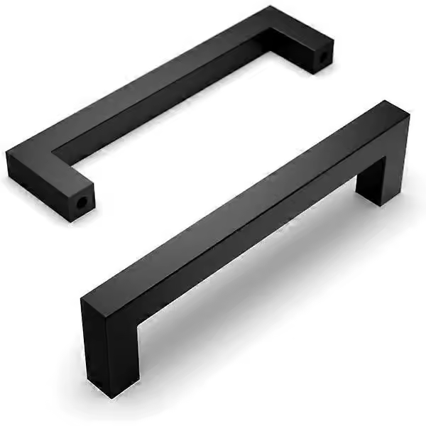 Set of 10 black kitchen door handles 96 mm cc Stai - 1