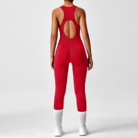 Conjunto De Yoga Para Mujer Moda Color Sólido Cuello Redondo Ajustado Fitness Ropa Deportiva Overoles De Gimnasio Sexy Ropa De Yoga - details 18