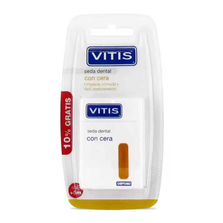 Vitis Seda Dental con Cera 50 M - Limpieza Profunda - 1