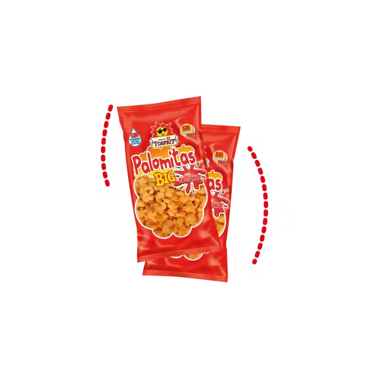 Tosfrit Aperitivos: Palomitas Sabor Ketchup - Sin Gluten – Pack 25 Bolsas x 35 g - 1