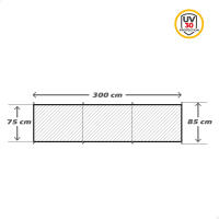 AKTIVE Paravientos playa, 300x75/85 cm, azul, 3 paneles, poliéster, protección solar UV30, varillas de aluminio, con piquetas, funda de transporte con asa, cortavientos plegable, camping gas - details 2