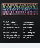 Teclado Mecánico De Juego USB MUCAI MK61 61 Teclas Cable Desmontable RGB Retroiluminado Intercambiable Rojo Axis Hot Swap - details 10