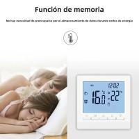 Termostato De Pared Programable Semanal LCD Para Calefacción De Agua 3A Pantalla LED Blanco/Azul 85x85mm Control De Temperatura Para El Hogar - details 4