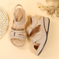 Sandalias De Plataforma Retro Para Mujer Verano 2023 Con Cordones De Talla Grande 43 Hebilla De Tobillo Suela Gruesa Sandalias De Playa - details 14