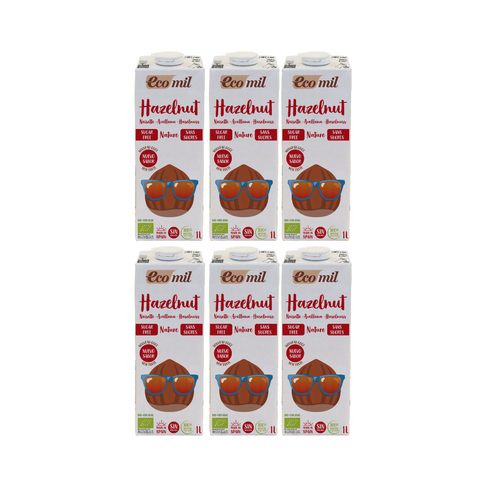 Pack 6x Bebida de Avellanas Ecológica Nature 1l Ecomil