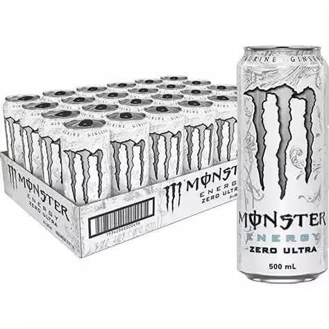 MONSTER Ultra White Bebida energética sin azúcar,Absolutely zero Bebida energética,Mango Loco Bebida energética ,Original Bebida energética lata 24*500 ml - 1