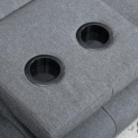 HOMCOM Sofá Cama 3 Plazas Sofá Cama Plegable con Respaldo Ajustable de 3 Niveles Reposabrazos Desmontable y 2 Soportes para Vasos 181x77x78 cm - details 4