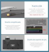Teclado Mecánico De Juego E-YOOSO Z77 Rainbow 87 Teclas Con Switches Rojos Negros Marrones Y Azules Para PC Laptop Con Cable USB - details 9