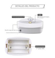 Luz Nocturna LED Con Sensor De Movimiento Para Interior Pega En La Pared Iluminación Para Pasillo Escalera Baño Armario Dormitorio Batería Incluida - details 5