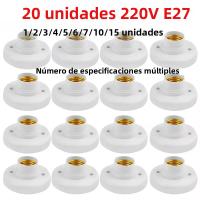 Soporte De Bombilla De Tornillo E27 1-20PCS 220V Base De Lámpara Blanca Adaptador De Soporte Para Luz De Techo - details 1