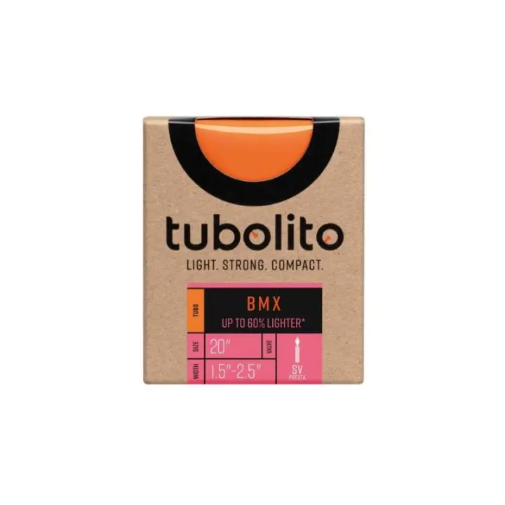 Tubolito - Cámara BMX 20\" SV 42 mm NARANJA 1.5-2.5 BAR ultraligera y resistente para acrobacias y uso exigente, ideal para ruedas BMX - 1